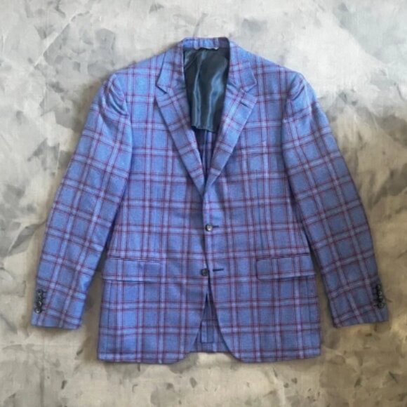 Canali Exclusive Silk/Cashmere Plaid Blazer - Picture 1 of 9